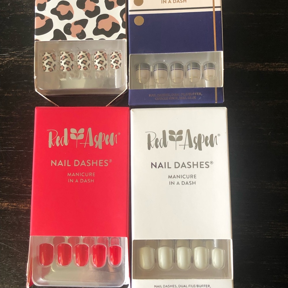 (4) new red aspen nail dashes